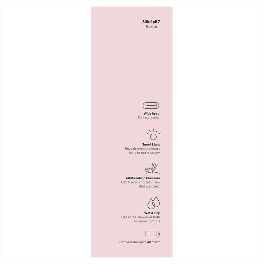 Immagine del prodotto BRAUN - Epilatore Elettrico SILK-&Eacute;PIL 7 7-000-BIANCO/ROSA