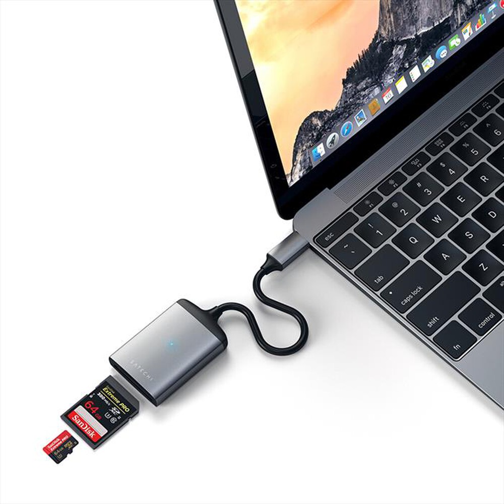 "SATECHI - LETTORE DI SCHEDE SD USH-II USB-C SPACE GRAY"