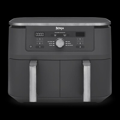 NINJA - Friggitrice ad aria AIR FRYER MAX DUALZONE 6-IN-1-Nero / Alluminio