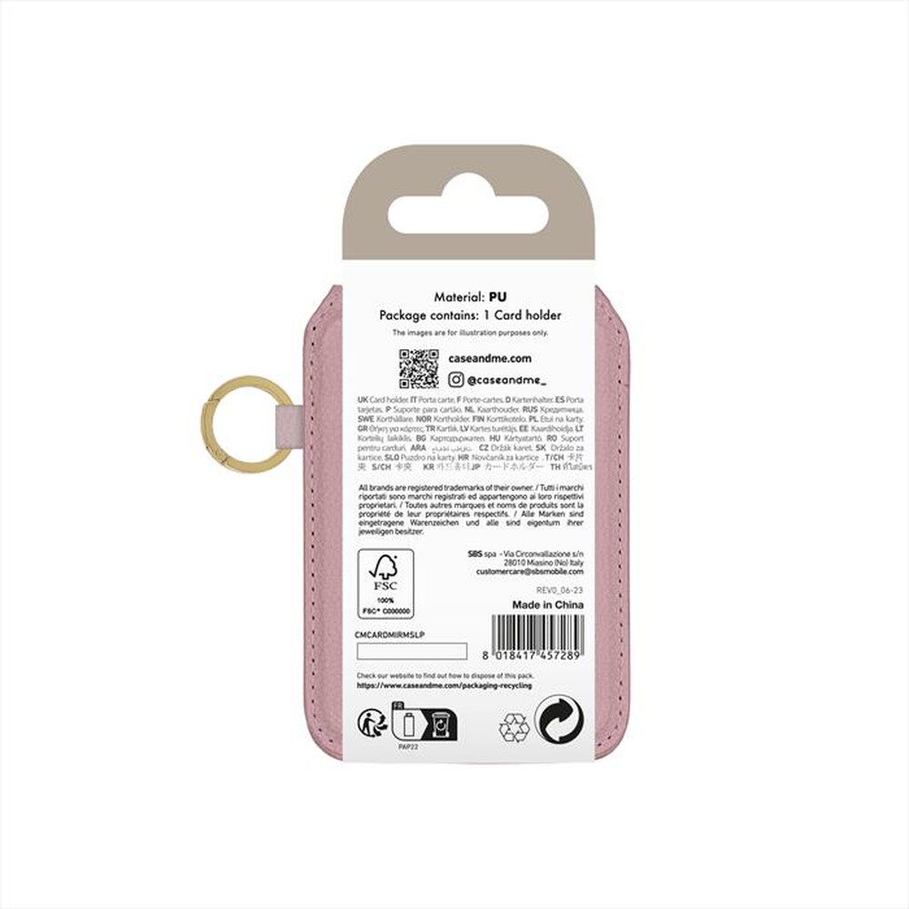 "CASEME - Cardholder MagSafe CMCARDMIRMSLP-Rosa chiaro"