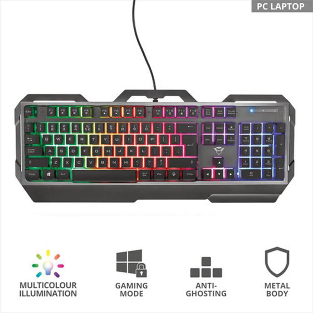 "TRUST - GXT856 TORAC GAMING KEYBOARD IT-Black RGB"