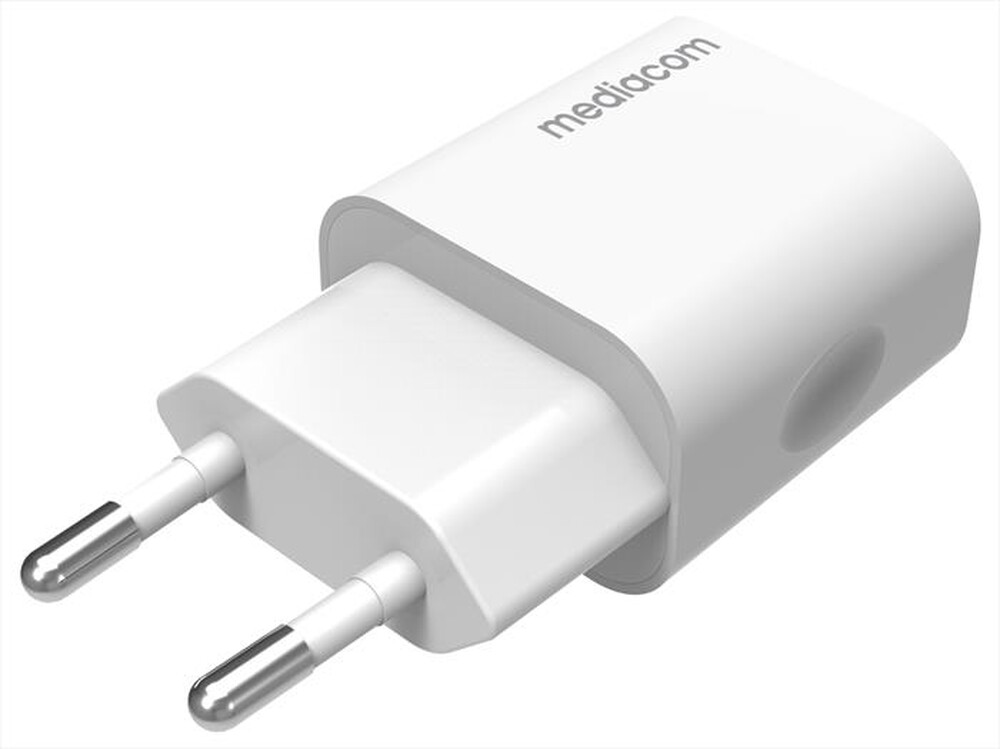 "MEDIACOM - Wall 2 USB charger-Bianco"