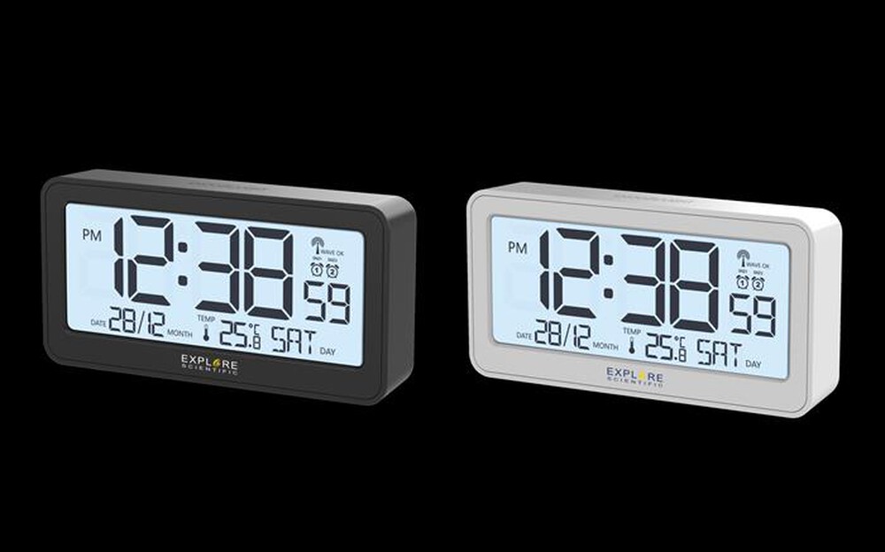 "EXPLORE SCIENTIFIC - RDC1000 SVEGLIA RADIOCONTROLLATA CON DISPLAY-Black"