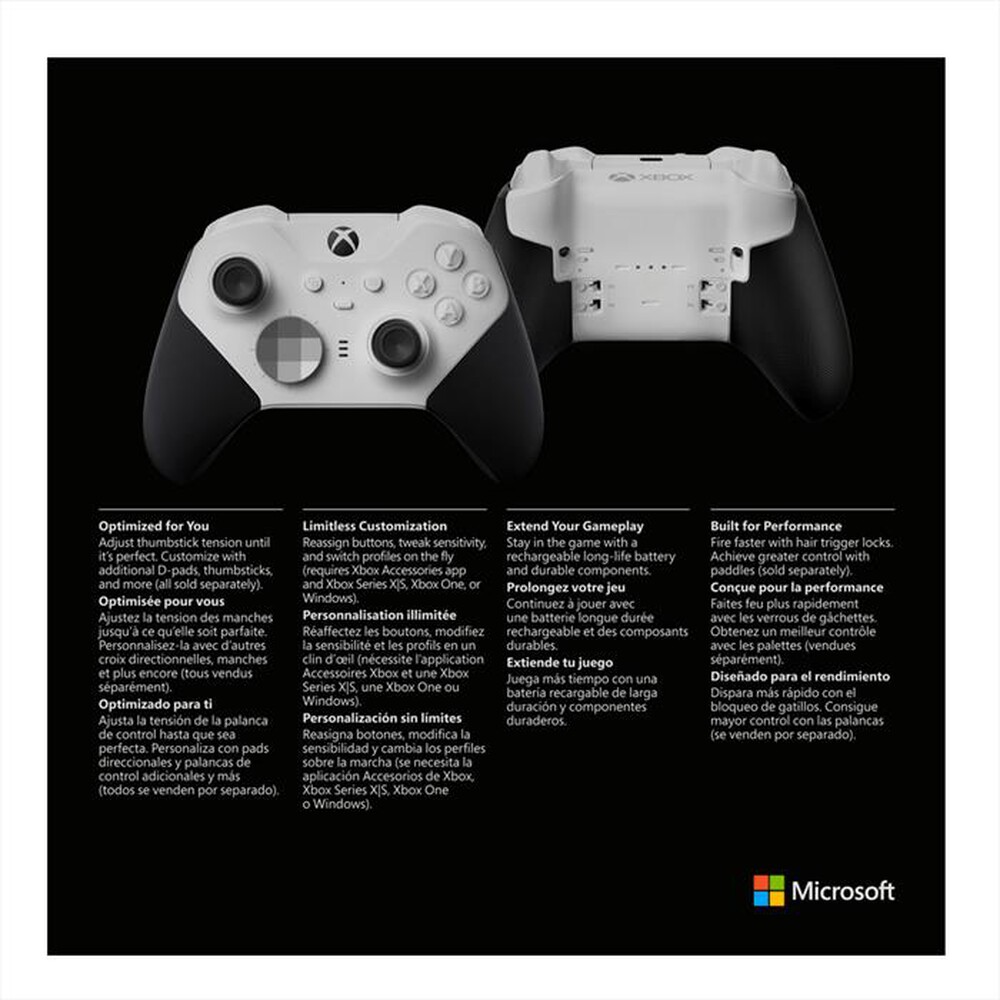 "MICROSOFT - CONTROLLER WIRELESS ELITE PER XBOX SERIES 2 - CORE-Bianco e nero"