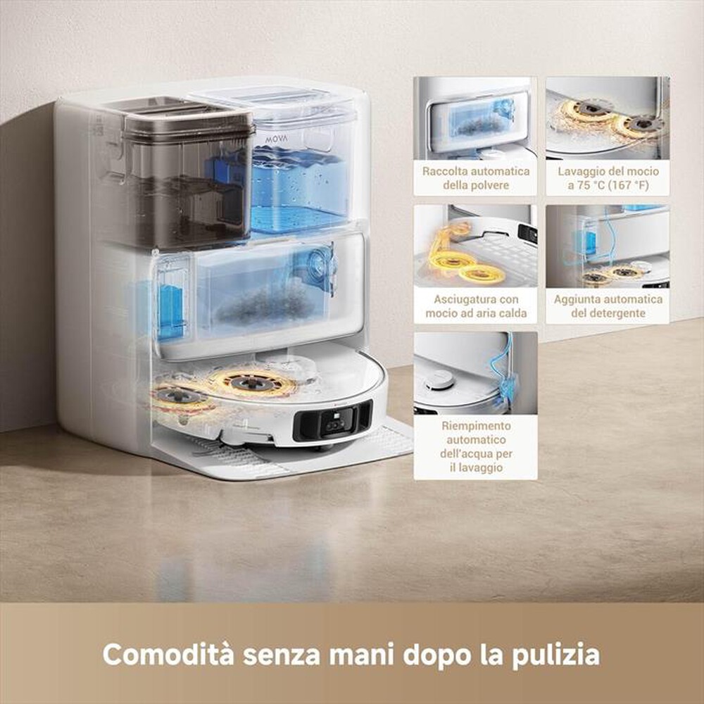 "MOVA - Aspirapolvere robot P50 PRO ULTRA-Bianco"