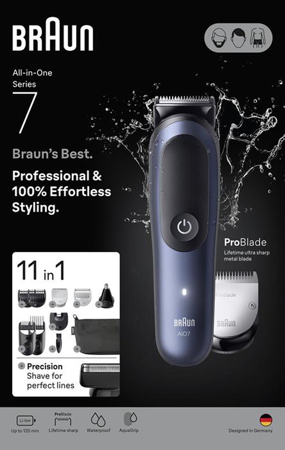 "BRAUN - Rasoio AIO 7540-BLU"
