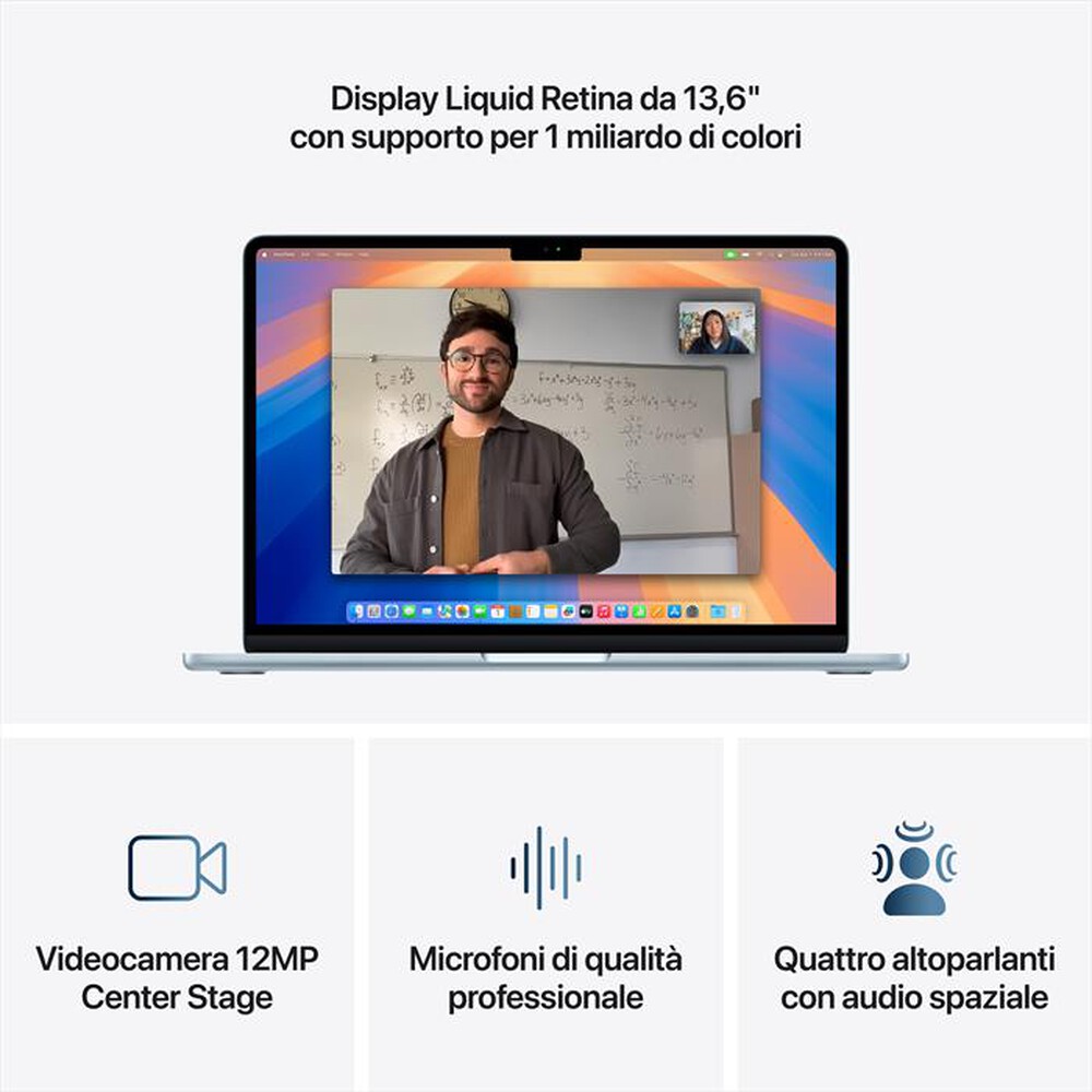 Immagine del prodotto APPLE - MacBook Air 13'' M4 10 CPU 10 GPU 16GB 512GB SSD-Celeste