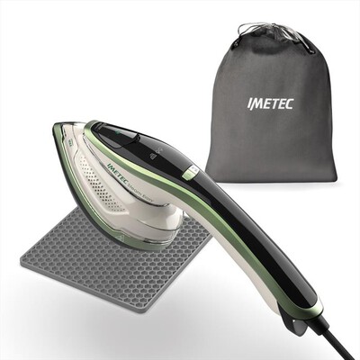 IMETEC - Ferro da stiro verticale STEAM EASY-Bianco, verde, nero
