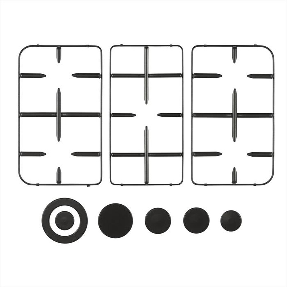 "GLEM GAS - GRP1485 Kit 3 griglie per cucine Alpha e Unica-NERO MAT"