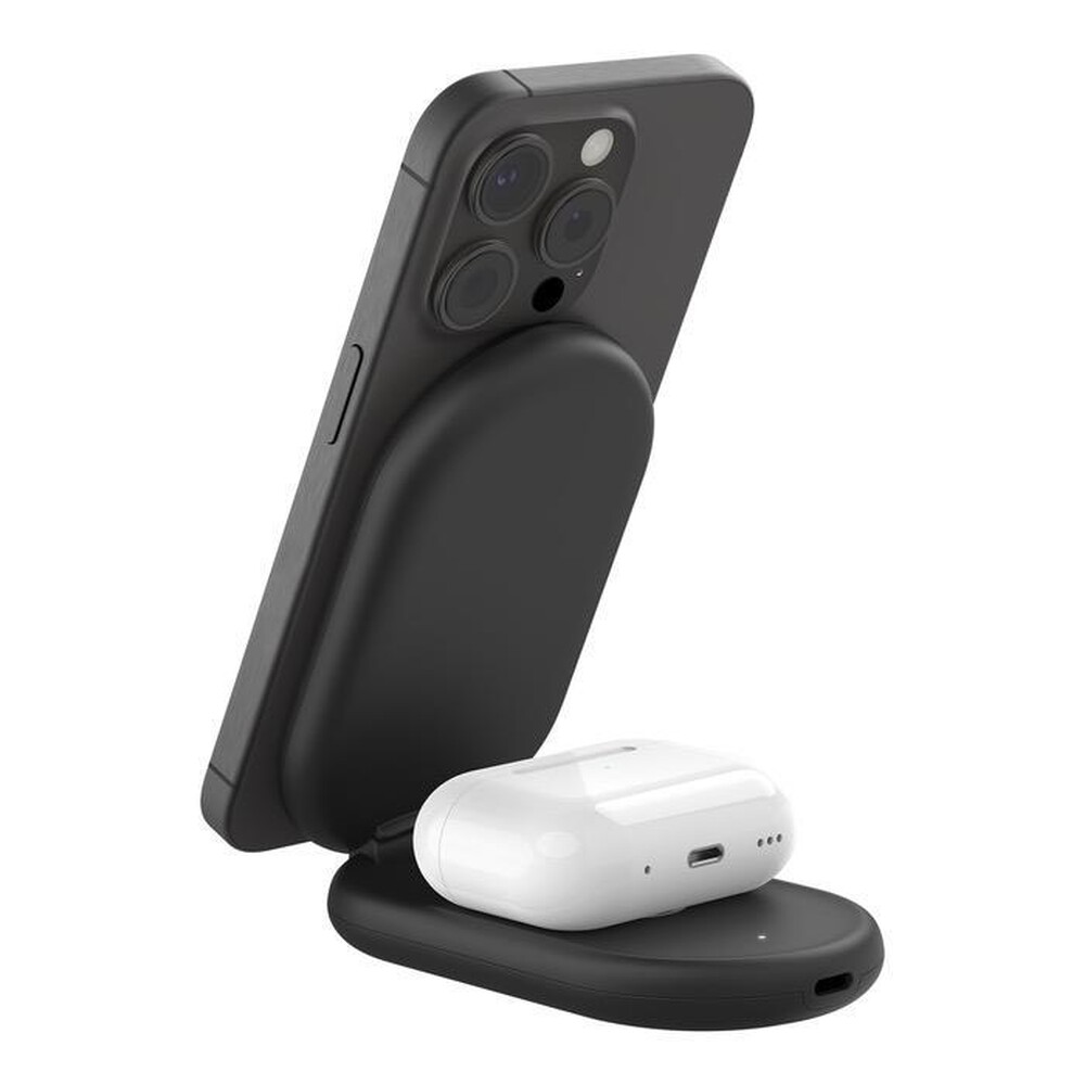 "BELKIN - SUPPORTO DI RICARICA WIRELESS 2IN1 15W QI2-Nero"