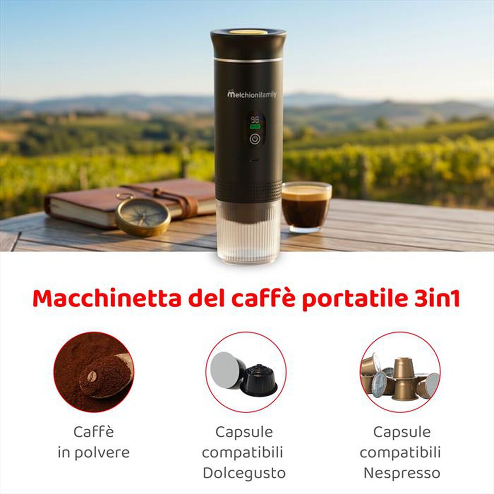 Immagine del prodotto MELCHIONI FAMILY - Macchina da caff&egrave; CAFFE' GO-Nero / Plastica