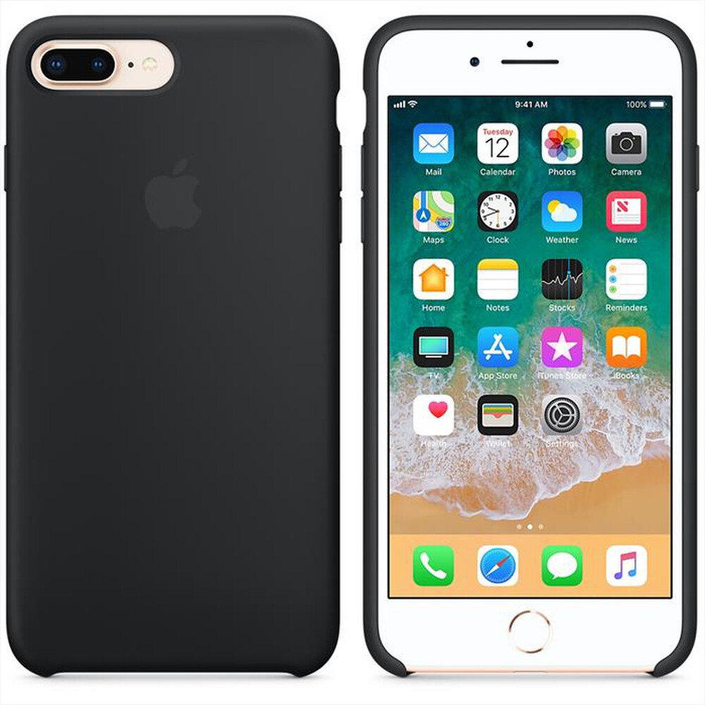 "APPLE - Custodia in silicone per iPhone 8 Plus/7 Plus-Black"