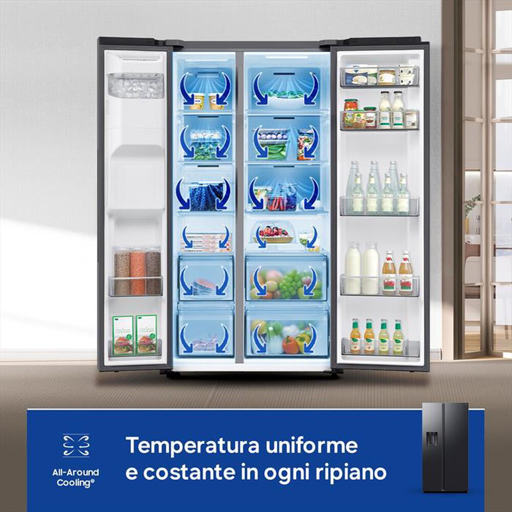 Immagine del prodotto SAMSUNG - Frigorifero side by side RS70F64KEFEF Classe E-Antracite