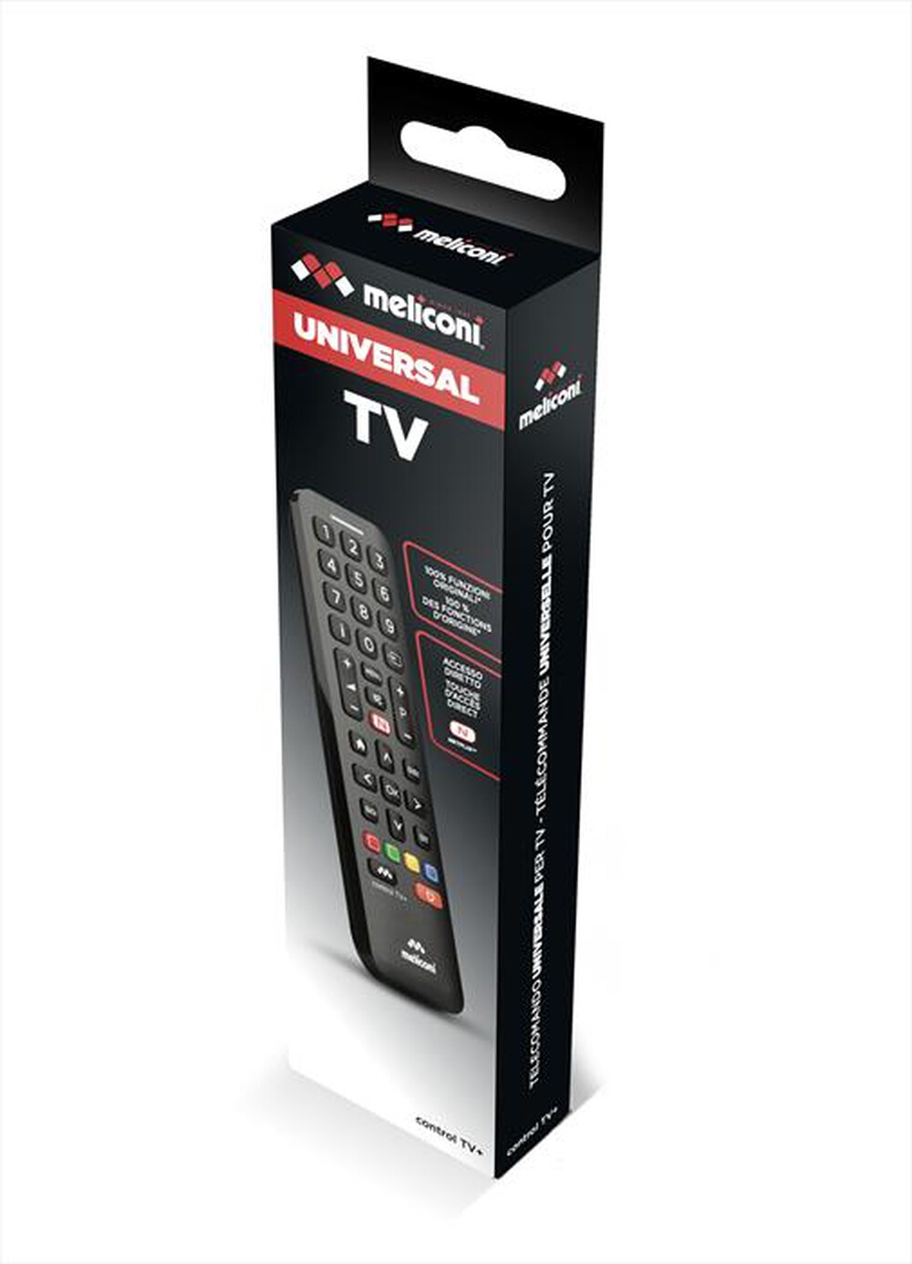 Immagine del prodotto MELICONI - Telecomando universale per 1 TV CONTROL TV+-Calotta nera, tastiera nera