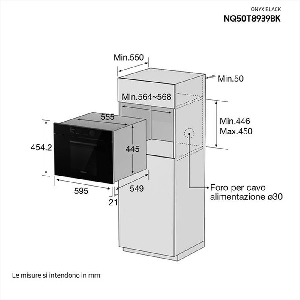 "SAMSUNG - Forno incasso elettrico NQ50T8939BK/ET Classe A+-Onyx black design"