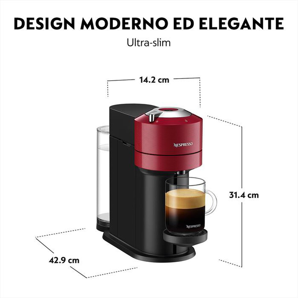 "KRUPS - Macchina da caffè XN9105 Vertuo Next Nespresso-Rosso ciliegia"
