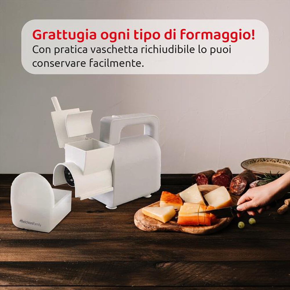 Immagine del prodotto MELCHIONI FAMILY - Grattugia elettrica 300W REGGIANA-Bianco / Acciaio