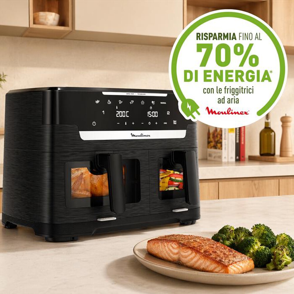Immagine del prodotto MOULINEX - Friggitrice aria doppia Ever Fry XXL Dual EZ9478F0-Nero