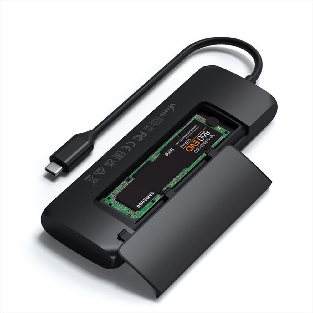 "SATECHI - HUB USB-C HYBRID MULTIPORT ADAPTER CON SSD-nero"