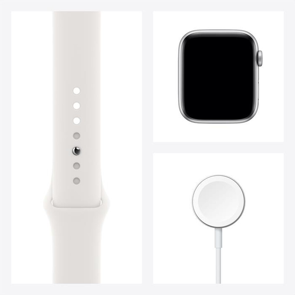 "APPLE - Watch Series 6 GPS+Cellular 44mm All Silver-Cinturino Sport Bianco"