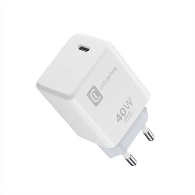 CELLULARLINE - Caricabatterie da rete ACH USB-C 40W PD-Bianco