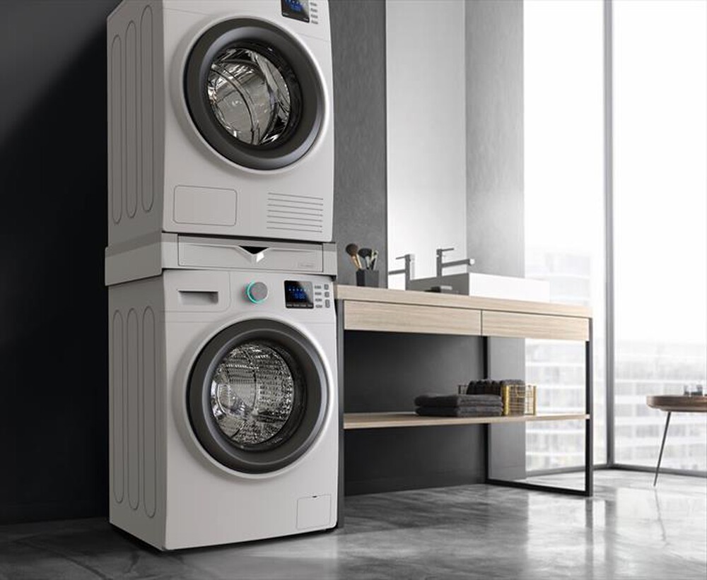 "MELICONI - Kit sovrapposizione lavatrice TORRE DUO-Tecnopolimero bianco e grigio"