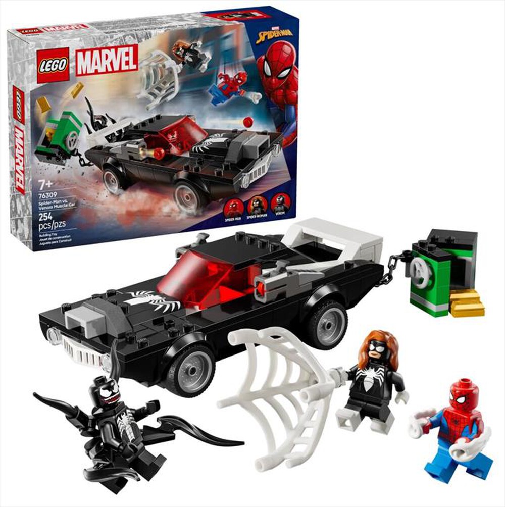 "LEGO - MARVEL Spider-Man contro Muscle Car di Venom-76309-Multicolore"
