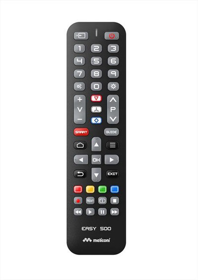 MELICONI - Telecomando di ricambio EASY 500 PER TCL/THOMSON-Calotta nera, tastiera grigia
