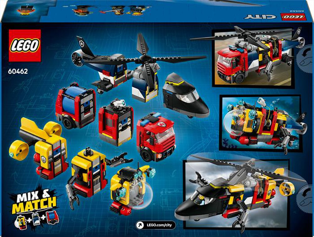 Immagine del prodotto LEGO - CITY Elicottero, autopompa e sottomarino 60462