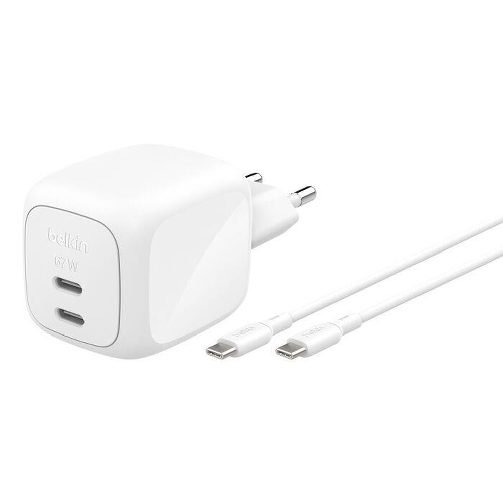 Immagine del prodotto BELKIN - Doppio caricabatteria GAN USB-C 67W +Cavo USB-C-Bianco