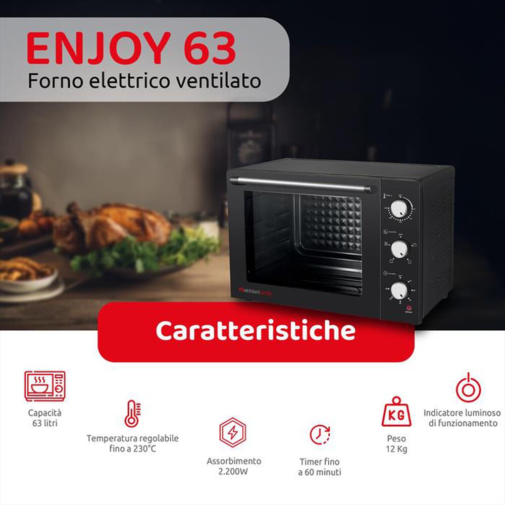 Immagine del prodotto MELCHIONI FAMILY - Fornetto elettrico ENJOY 63-NERO