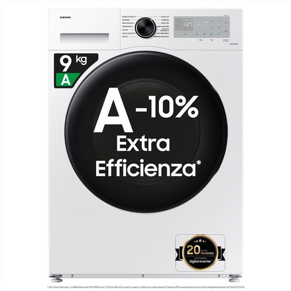 "SAMSUNG - Lavatrice WW90CGC04DAHET 9 Kg Classe A-bianco"