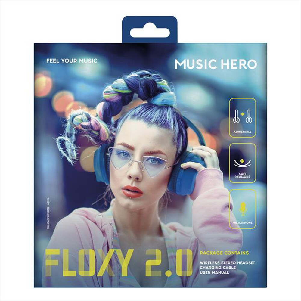 Immagine del prodotto MUSIC HERO - Cuffie wireless MHHEADFLICKBTB-Blu