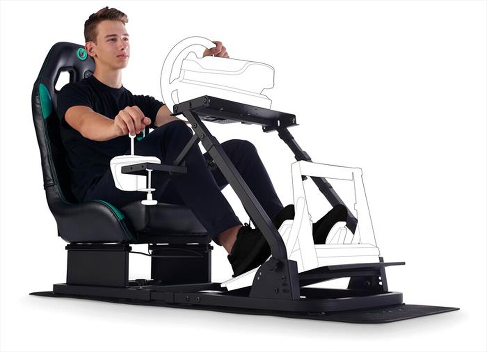 "NACON - Sedile da corsa con supporto volante PCRC-500-Nero / Verde"