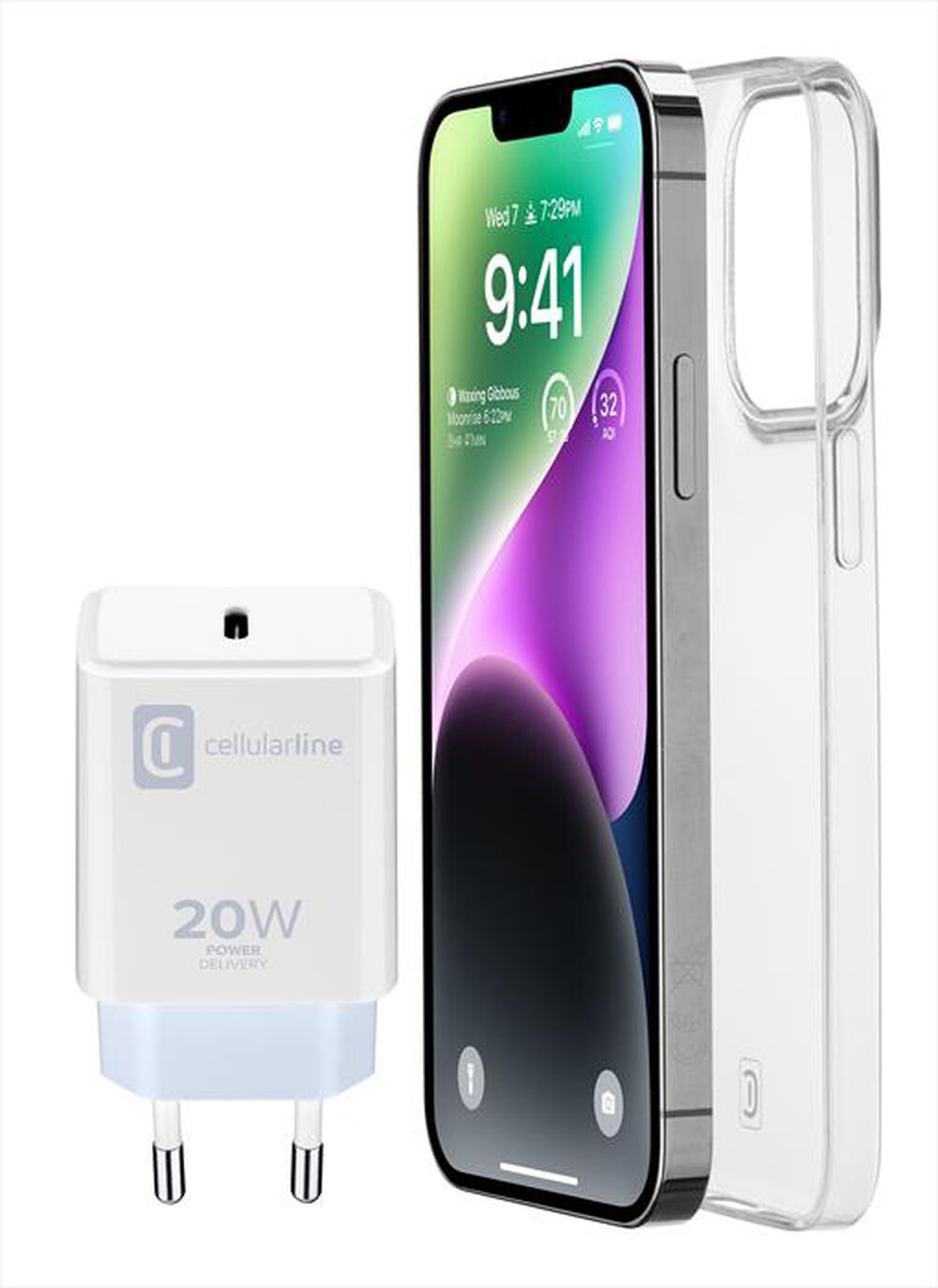 "CELLULARLINE - Cover STARTER KIT per iPhone 14-White"