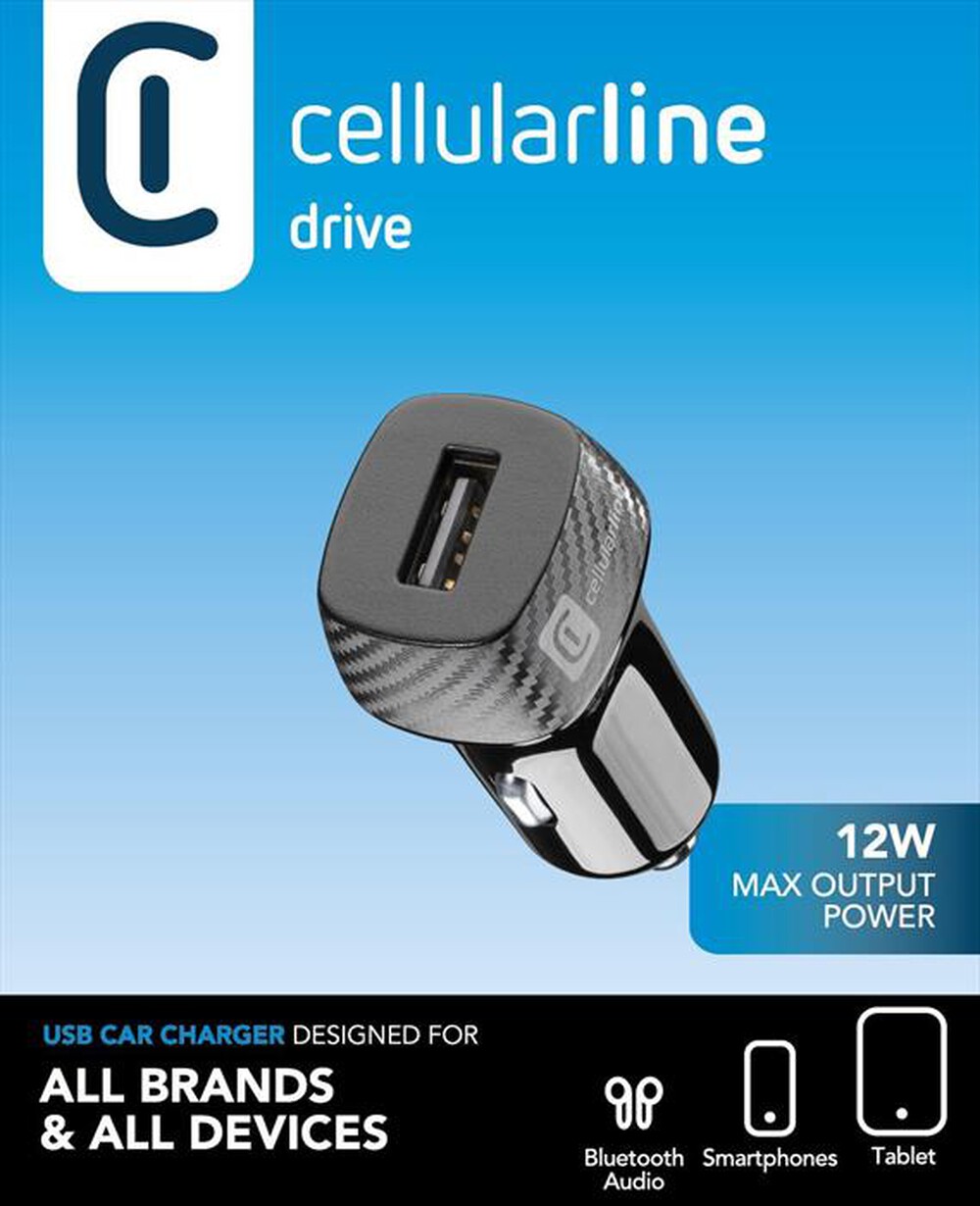 Immagine del prodotto CELLULARLINE - USB CAR CHARGER 12W CBRUSB12WK-Nero