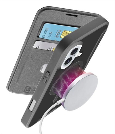 CELLULARLINE - Custodia a libro DAILY MAG per IPHONE 16-Nero