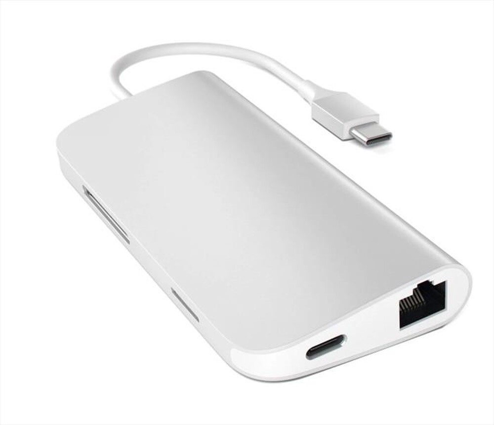 Immagine del prodotto SATECHI - ADATTATORE USB-C MULTI-PORTA 4K ETHERNET-SILVER