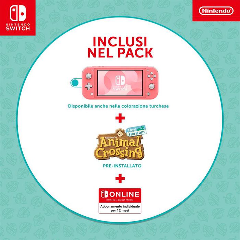 "NINTENDO - SWITCH LITE ED. SPEC. ACNH CORAL+NSO 12M-Corallo"