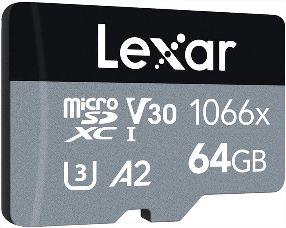 "LEXAR - SD MICRO 1066X 64GB CL.-Black/Silver"