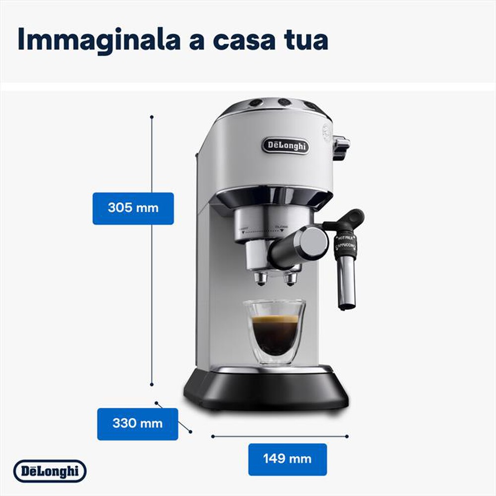 Immagine del prodotto DE LONGHI - Macchina da caff&egrave; manuale Dedica EC685.W-Bianco