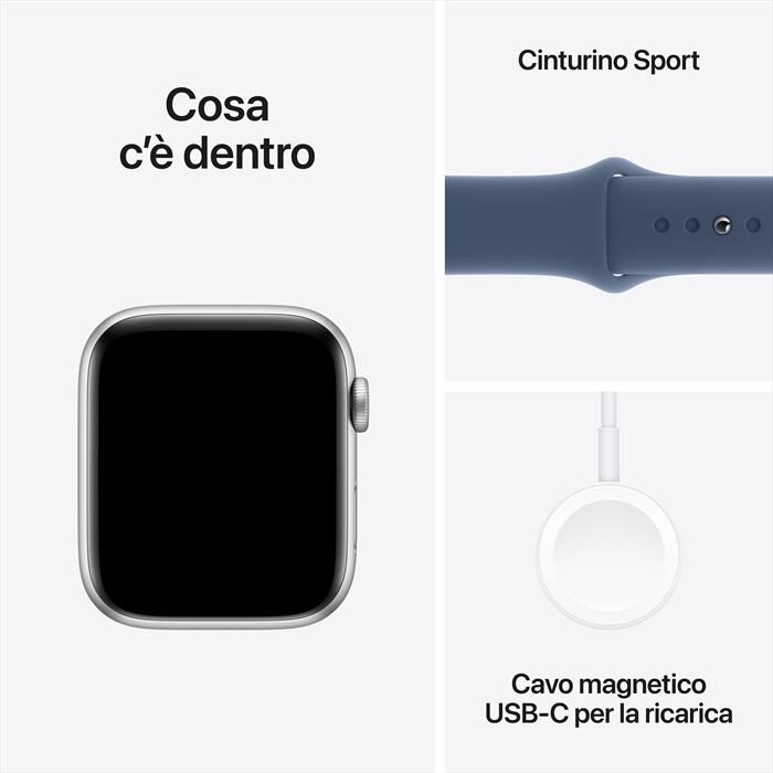 APPLE Watch SE GPS 44mm Cassa Alluminio Argento Sport Band Denim M L Euronics
