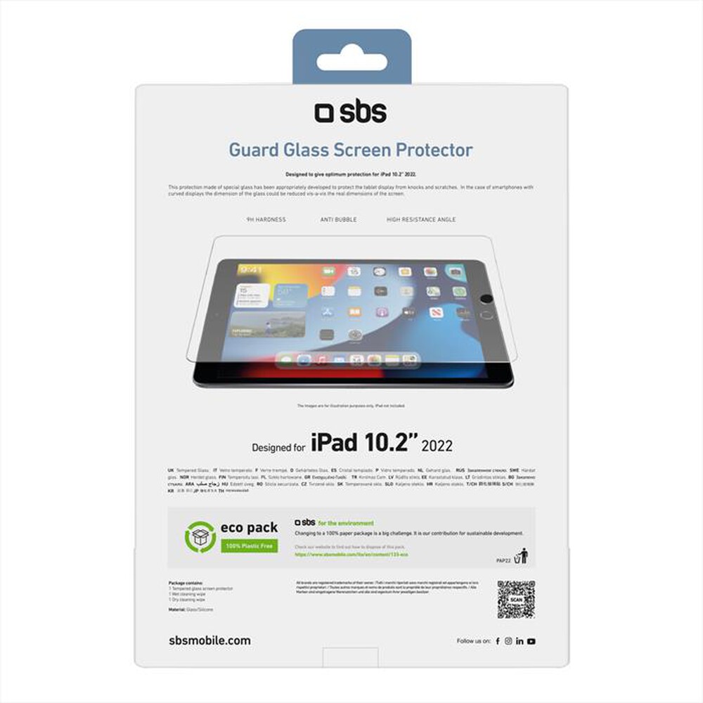 Immagine del prodotto SBS - Screen protector TASCRGLIPAD10222-Trasparente