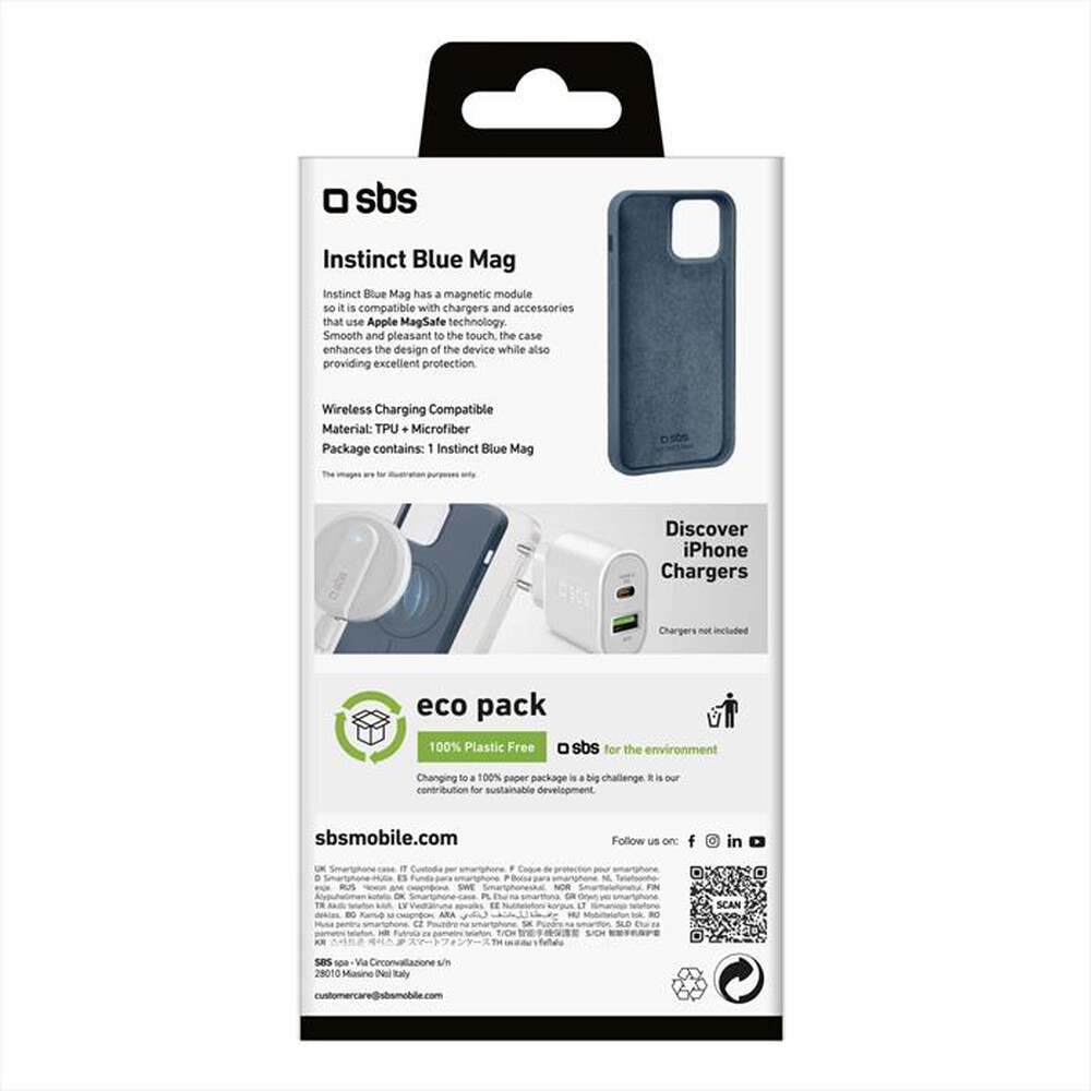 "SBS - Cover TEINSTMAGIP1561B per iPhone 15-Blu"