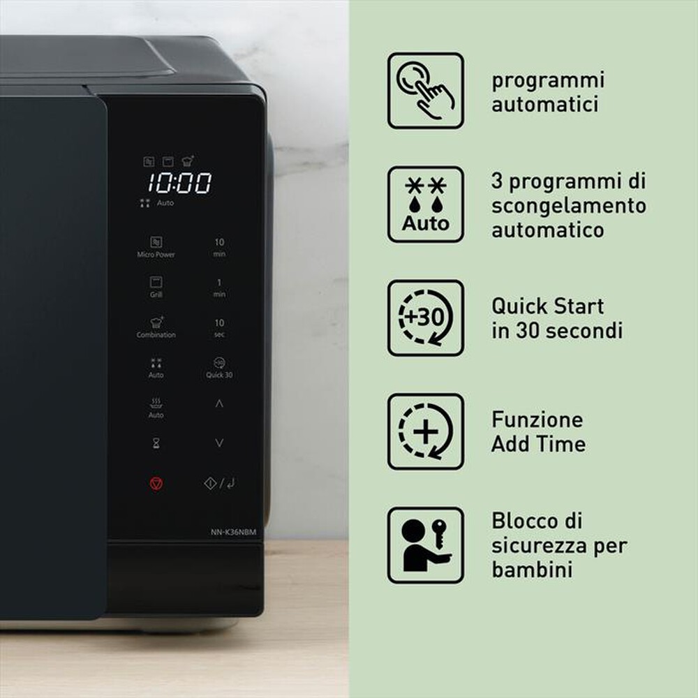 Immagine del prodotto PANASONIC - Microonde 24L NN-K36NBMEPG, 900W, grill-NERO