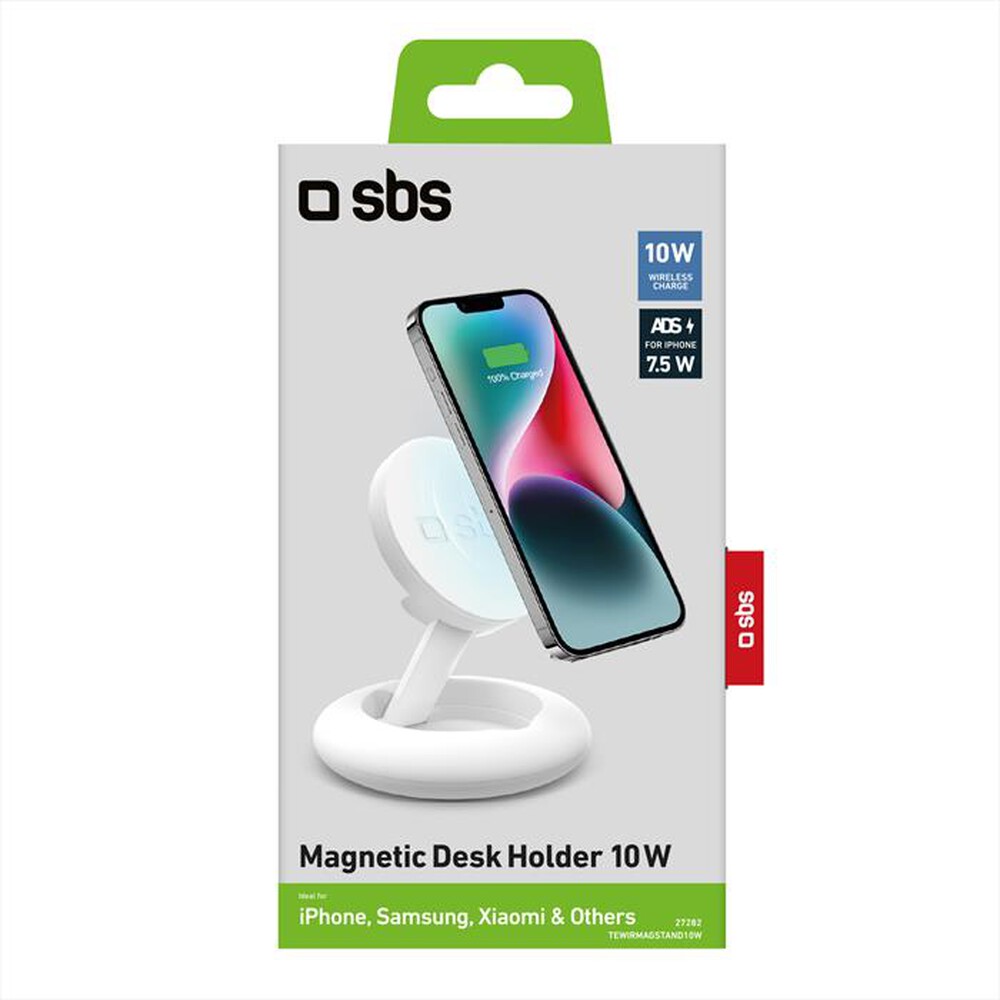 "SBS - Caricatore da rete TEWIRMAGSTAND10W-Bianco"