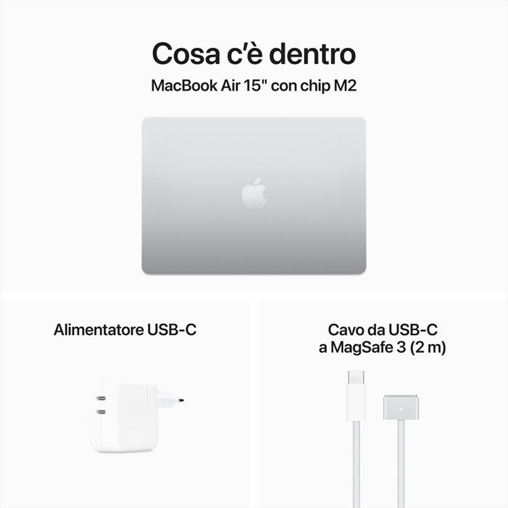 Immagine del prodotto APPLE - MacBook Air 15" M2 8-core CPU 10-core GPU 512GB-Argento