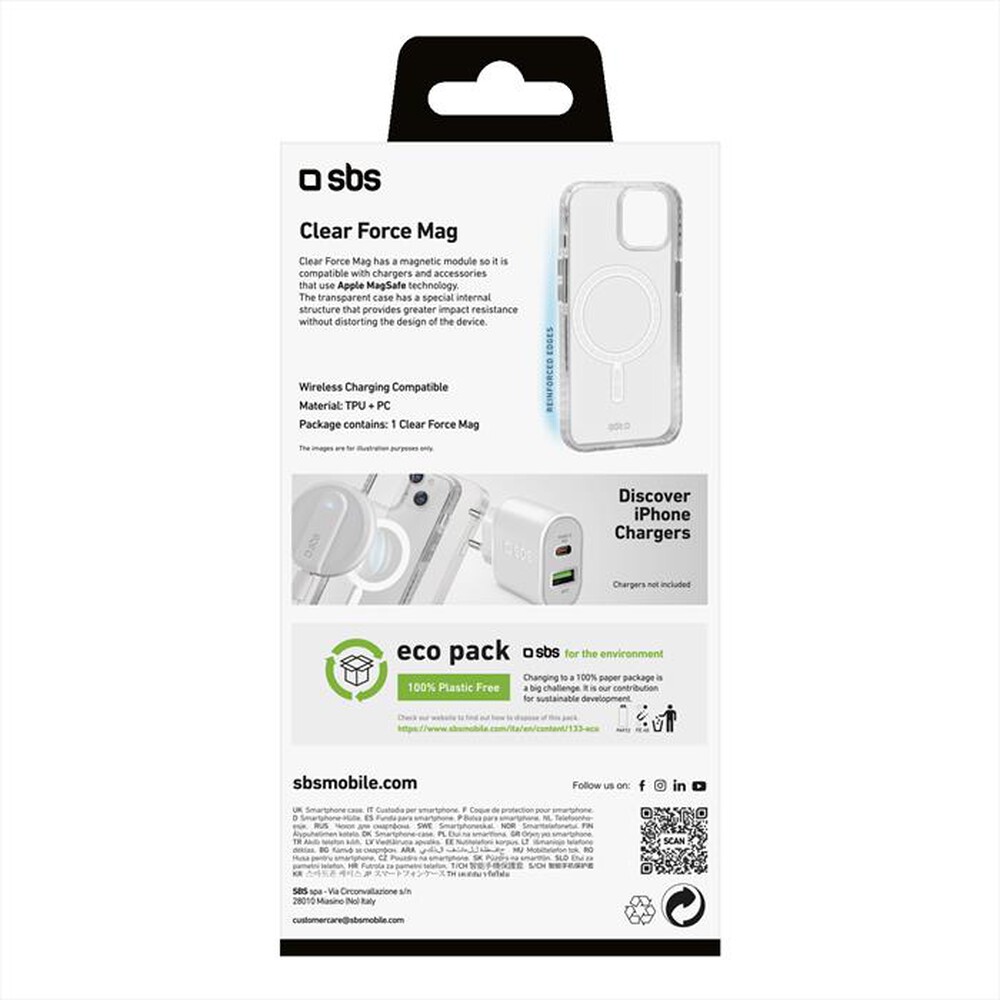 "SBS - Clear Force Mag TEMAGCOVIP1467T per iPhone 14 Plus-Trasparente"