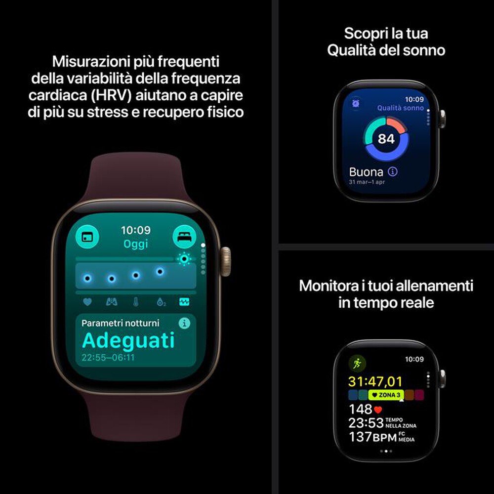 Immagine del prodotto APPLE - Watch Series 12 GPS 42mm Alluminio Bronzo Scuro-Sport Band Oliva - S/M