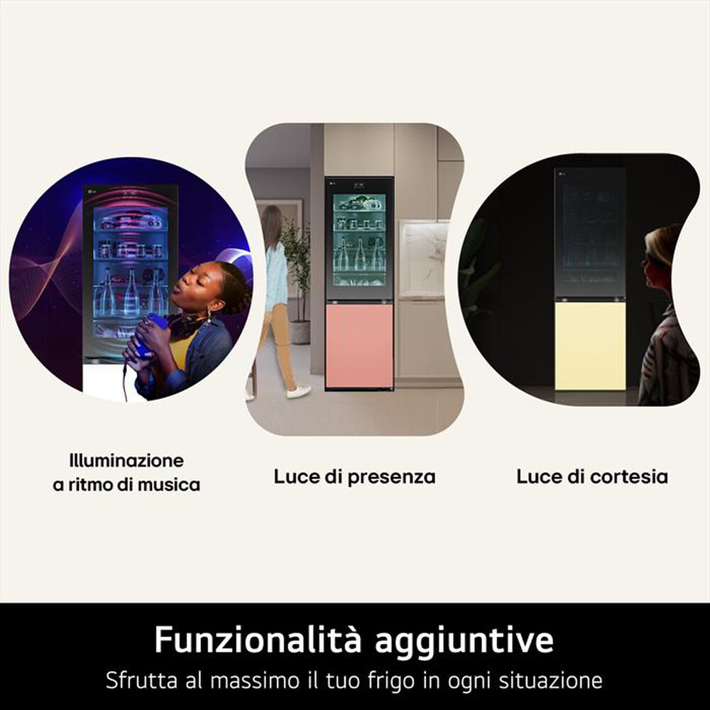 "LG - Frigorifero combinato GBG719MDNN Classe D 352L-Multicolour"